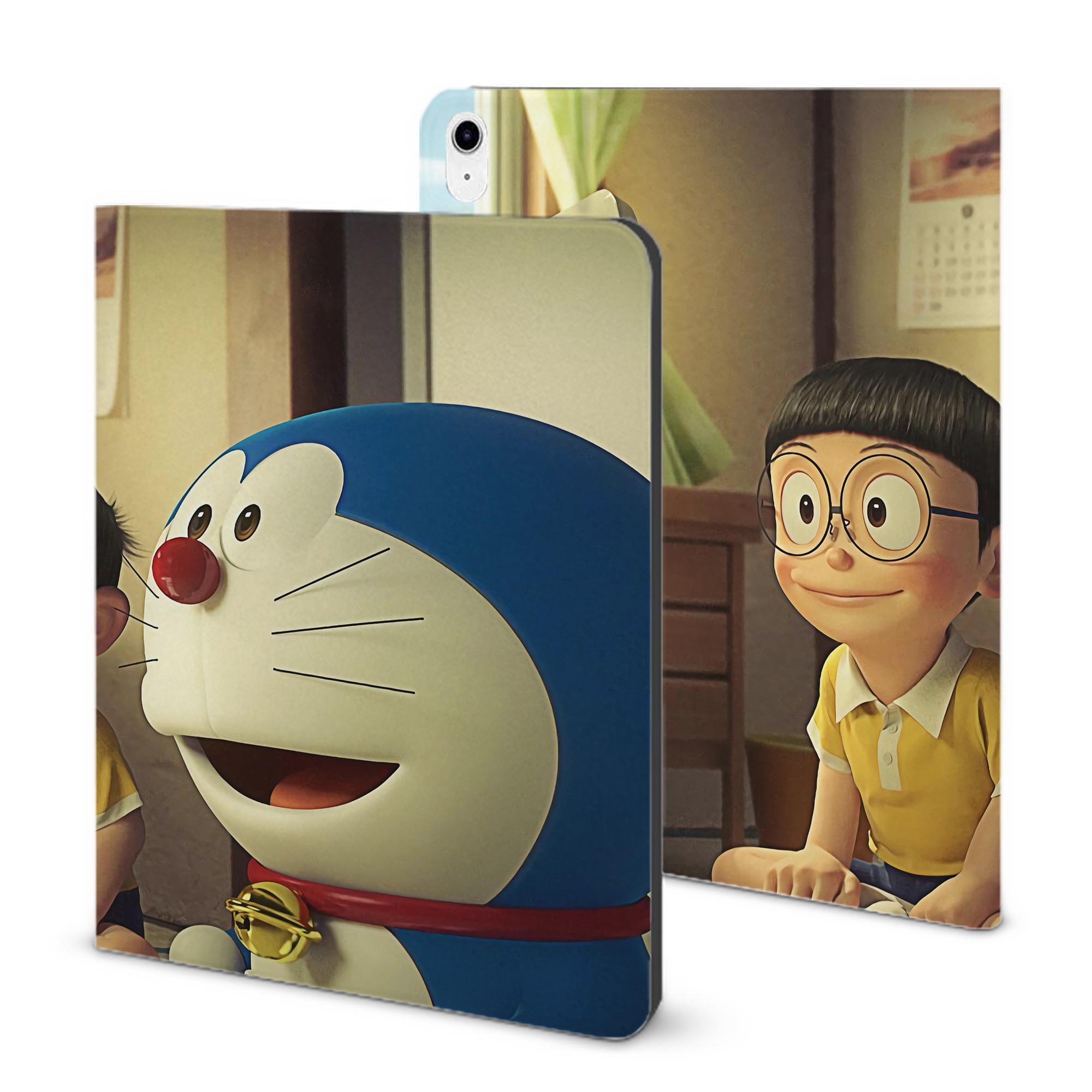（画像用） ドラえもん Doraemon IPad ケース ブック型 PUレザー TPU 耐衝撃 軽量 薄型 ペン収納なし 全面保護 IPad 各モデル対応